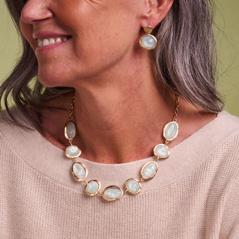 Collier - Kobe Halsketting Watergroen