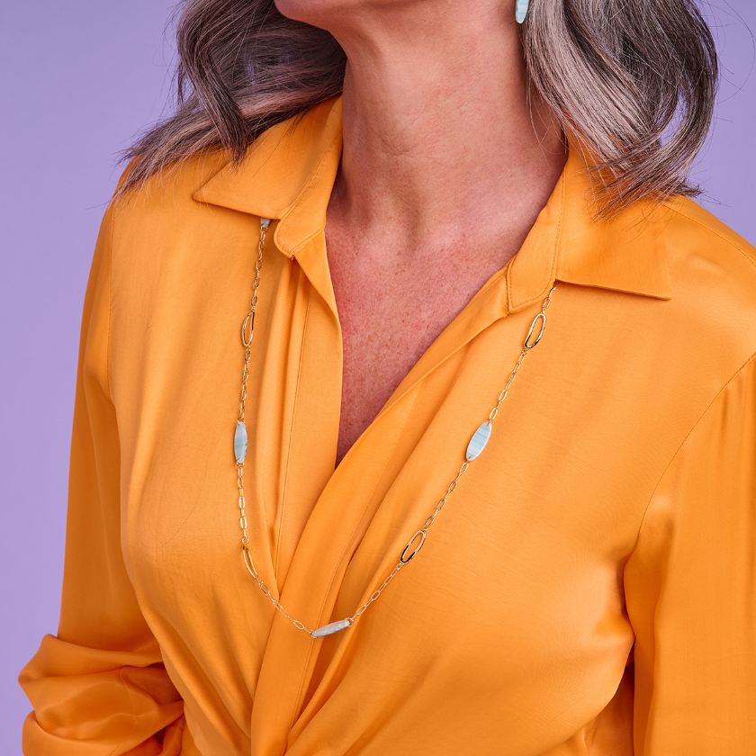Collier - Macaolang Halsketting Blauw