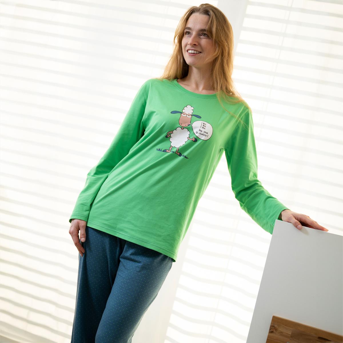 Femme - Long Pyjama - Vert 
