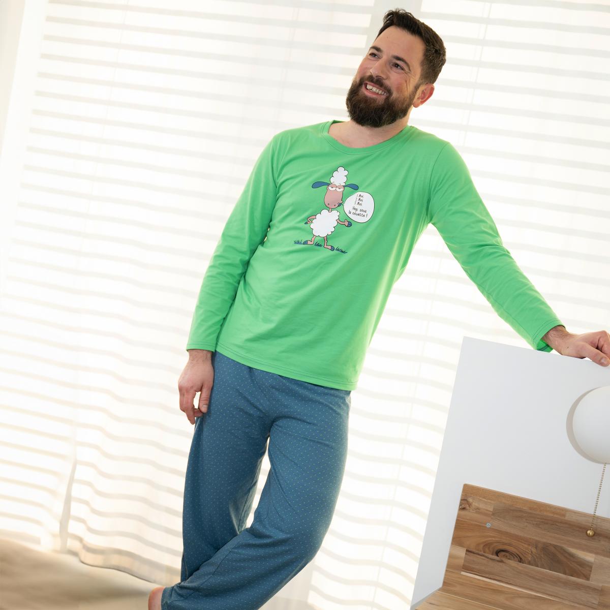 Homme - Long Pyjama - Vert 