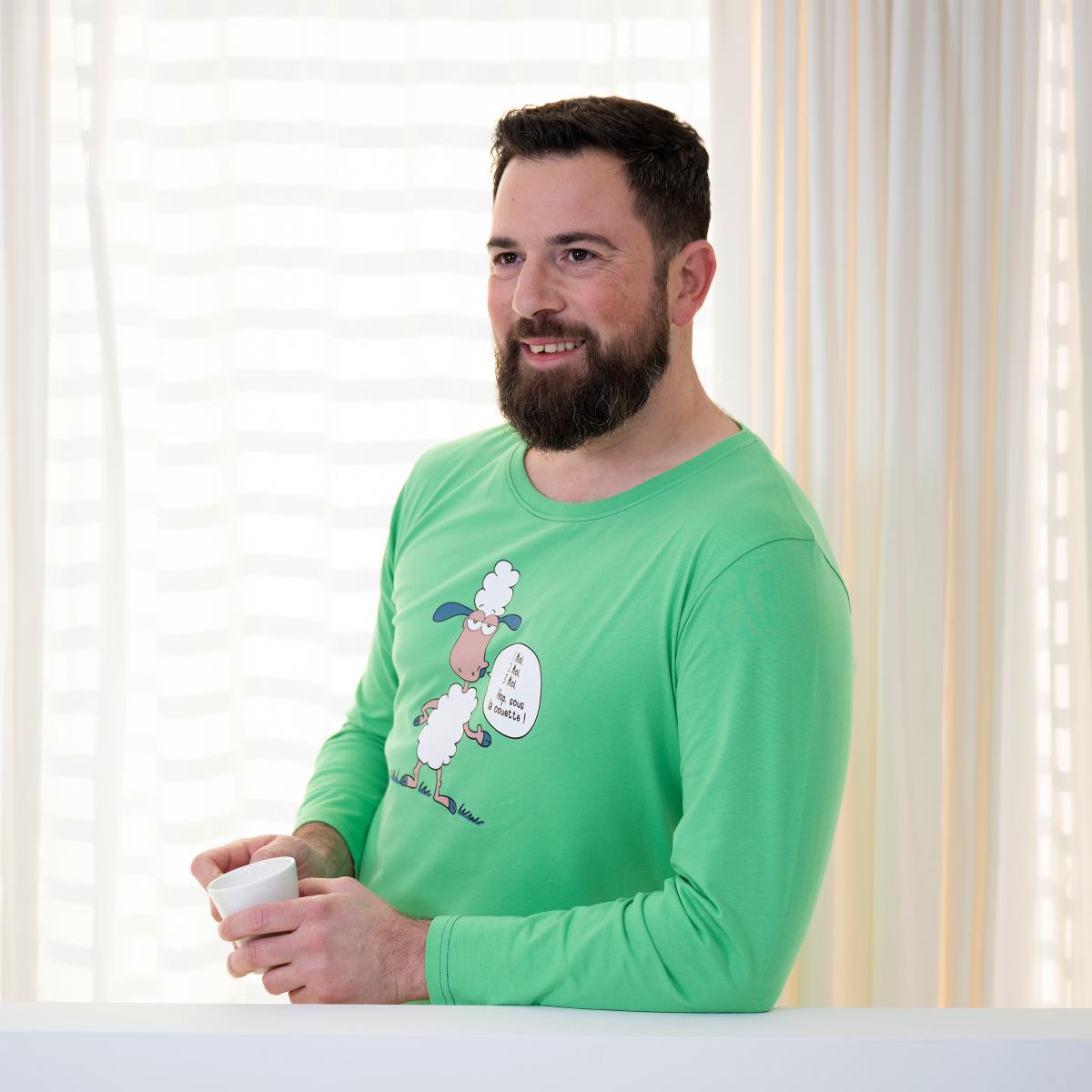 Homme - Long Pyjama - Vert 