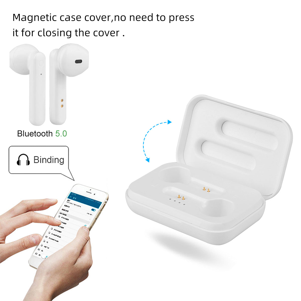 Earbuds Tactiles Bluetooth V5.0+Edr  - Blanc