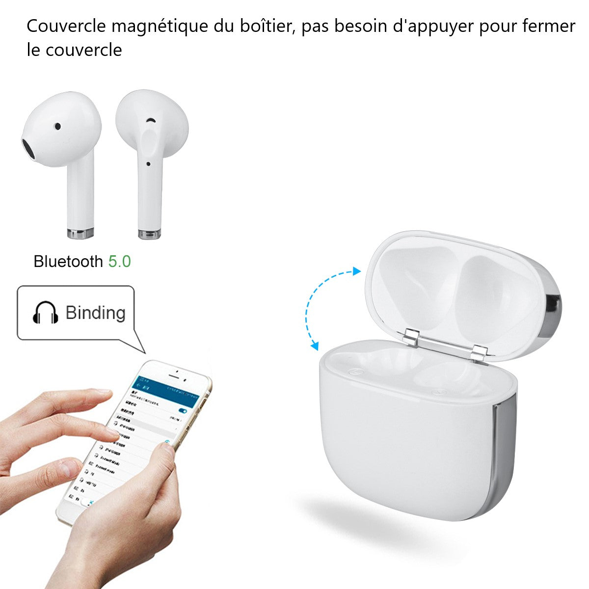 Ecouteurs Bluetooth Avec Reduction De Bruit - Blanc