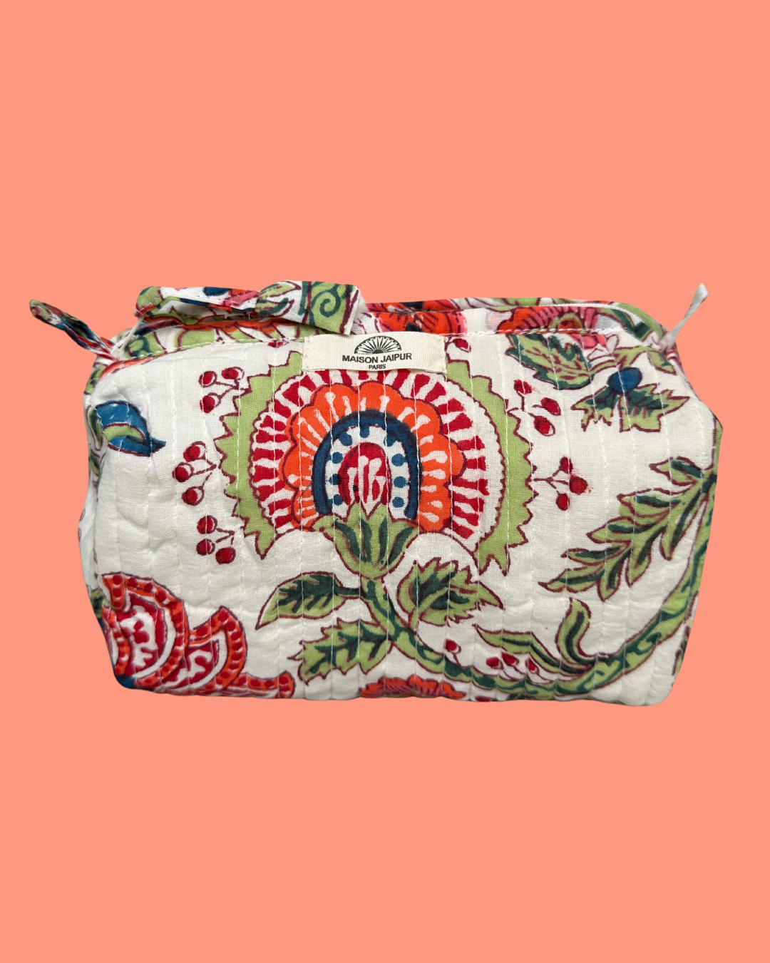 Pouch Delhi M Orange en voile de coton