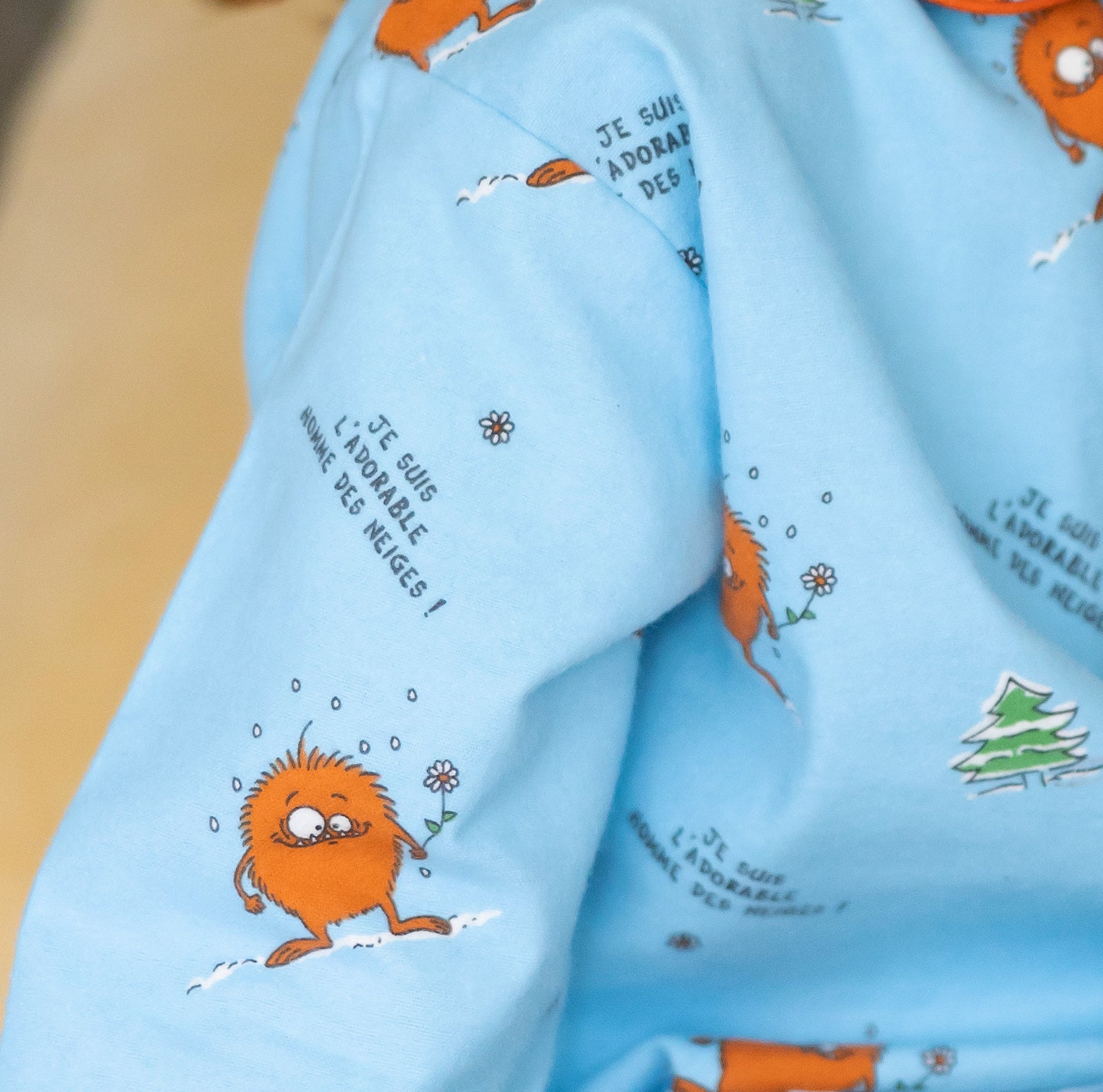 Flanellen Pyjama Vrouw Tropical Blue