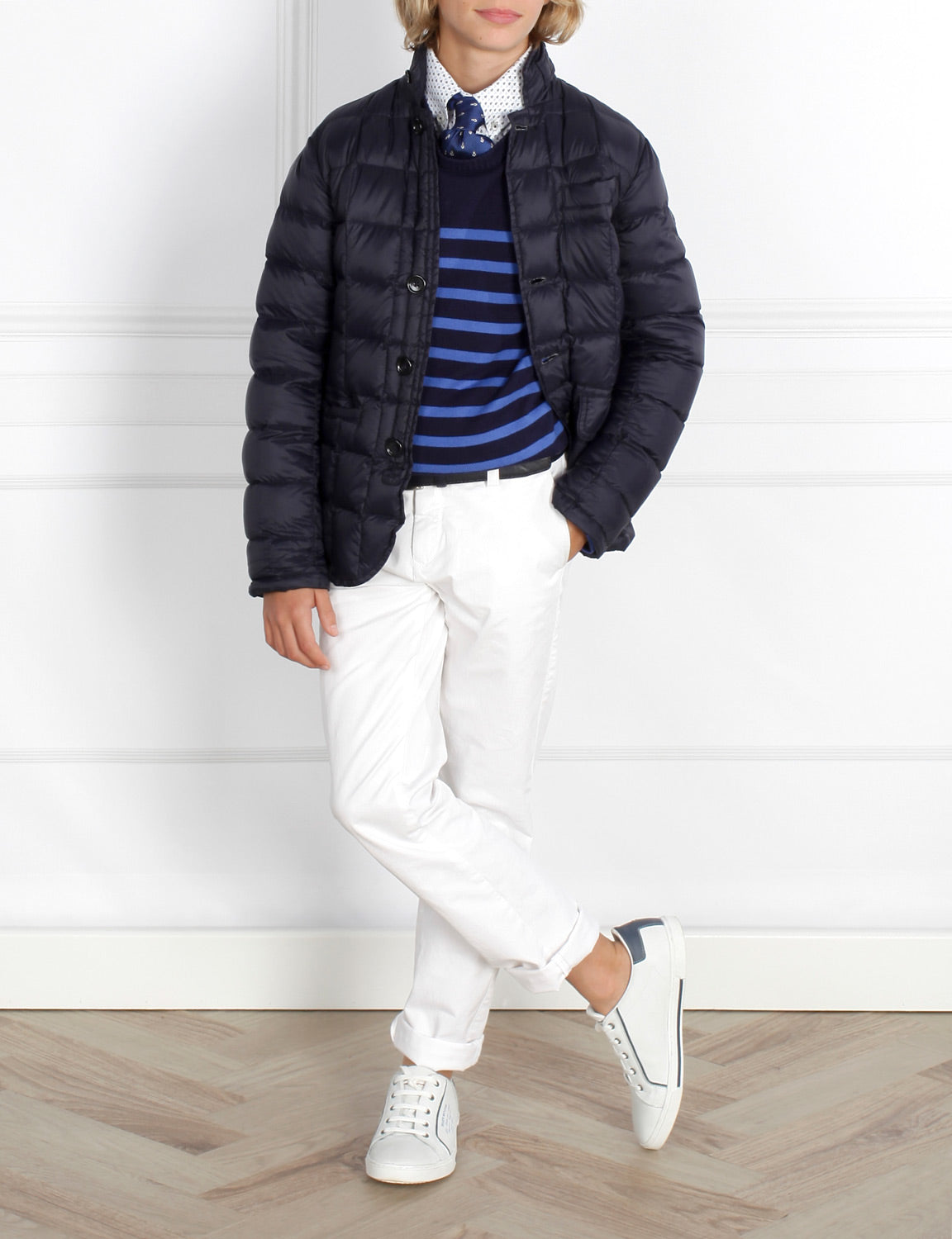 Nylon Communion Quilted Blazer - Bleu