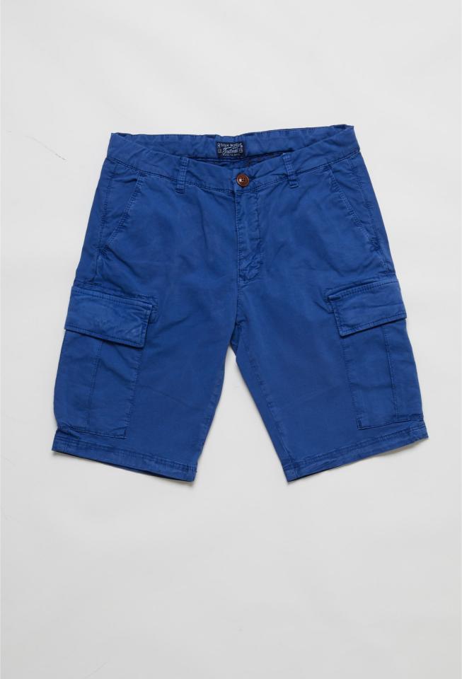 Stretch Fancy Military Short - Bleu