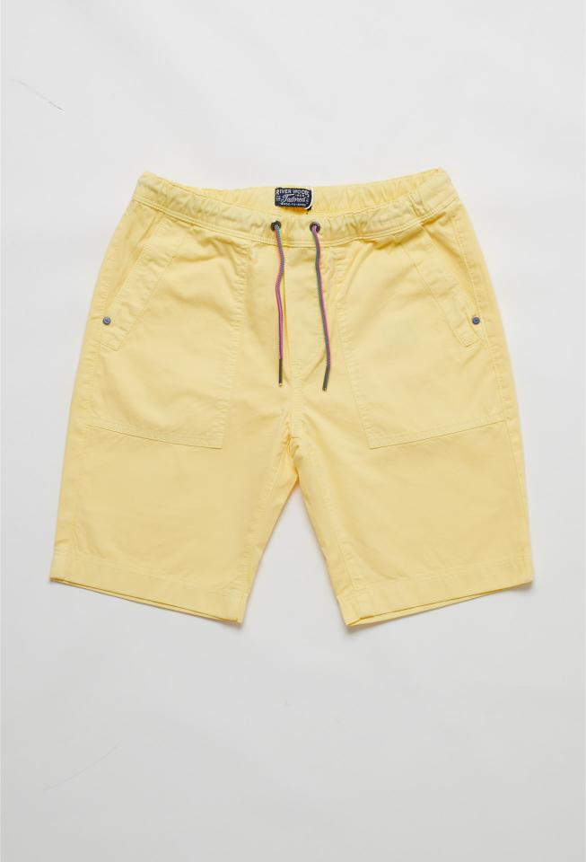 Multi Pkts Wb Drawstring Short - Jaune