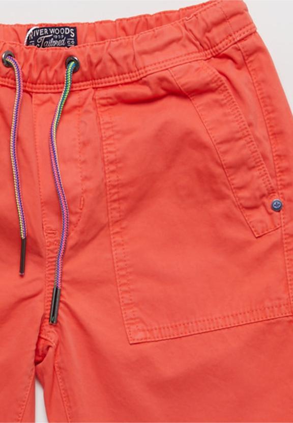 Multi Pkts Wb Drawstring Short - Orange