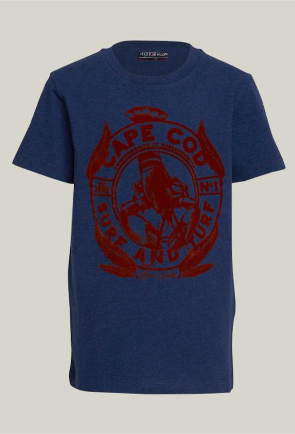 Basic Cotton T-Shirt Steel Mix - Bleu