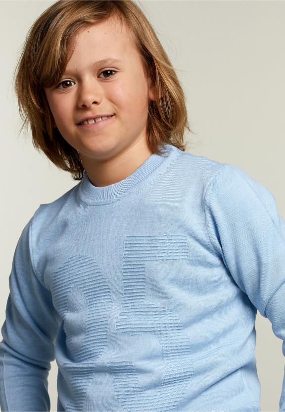 Custom Fit Crew Neck Pullover Dolphin Mix - Bleu