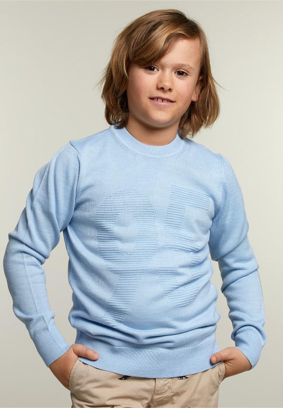 Custom Fit Crew Neck Pullover Dolphin Mix - Bleu