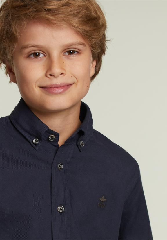 Chemise en Coton Sur Mesure Bleu Marine - Bleu - W