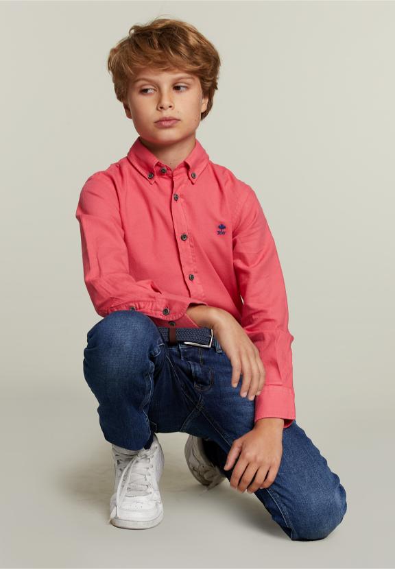 Custom Fit Cotton Shirt Rose - Rose