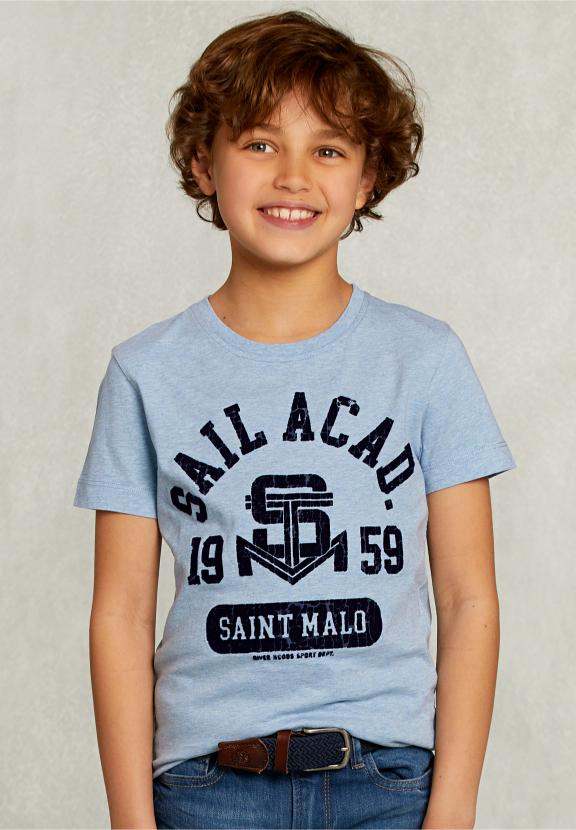 Normal Fit Basic T-Shirt Dark Victoria Mix - Bleu