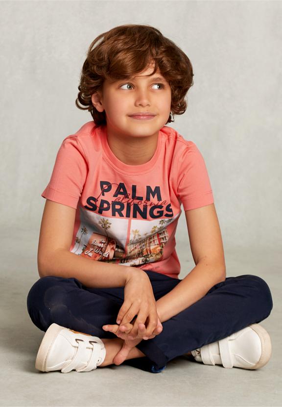 Normal Fit Basic T-Shirt In Bellini - Rose