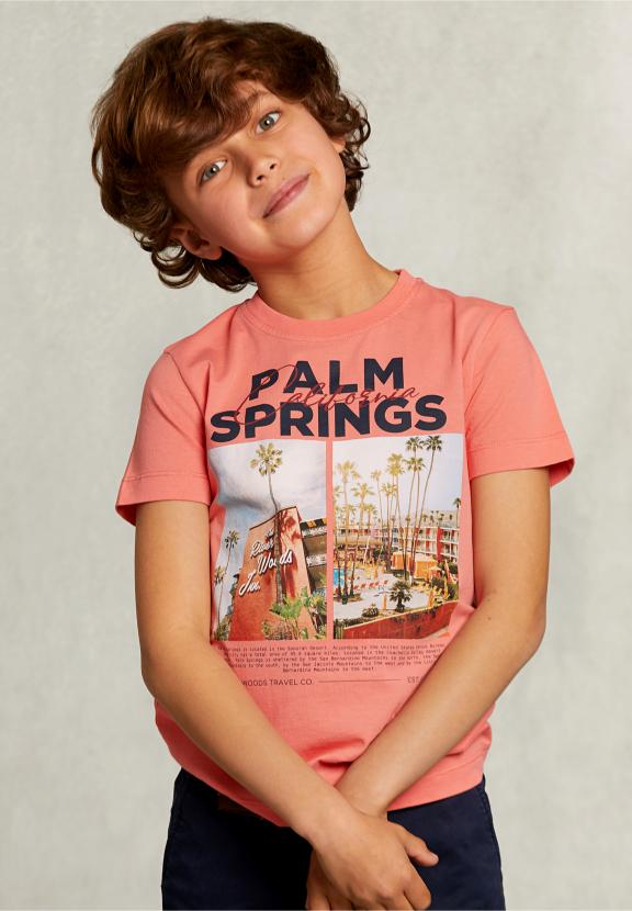 Normal Fit Basic T-Shirt In Bellini - Rose