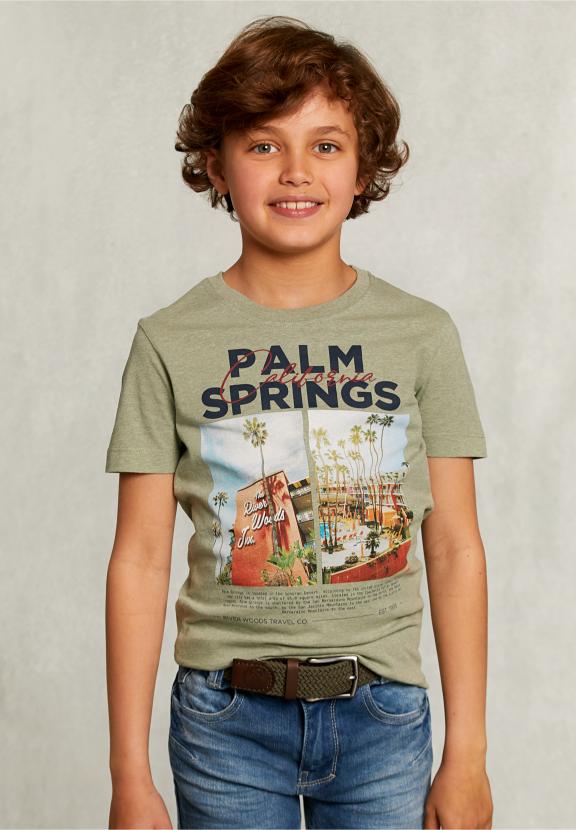 Normal Fit Basic T-Shirt Mix Herb - Kaki