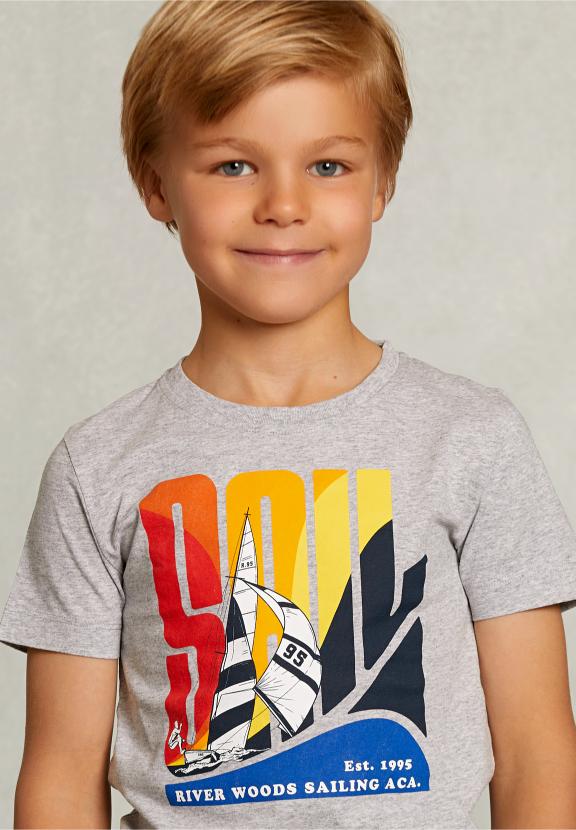 Normal Fit Basic T-Shirt Dark Oyster Mix - Gris