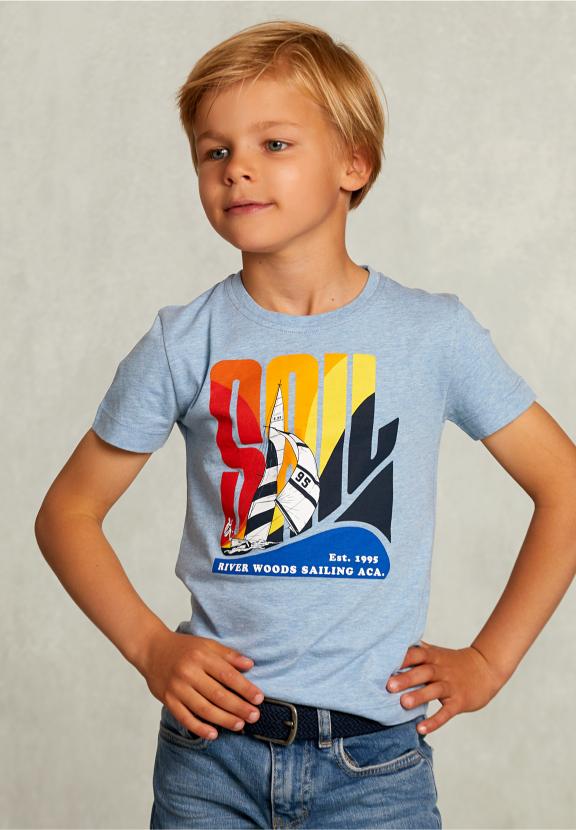 Normal Fit Basic T-Shirt Dark Victoria Mix - Bleu