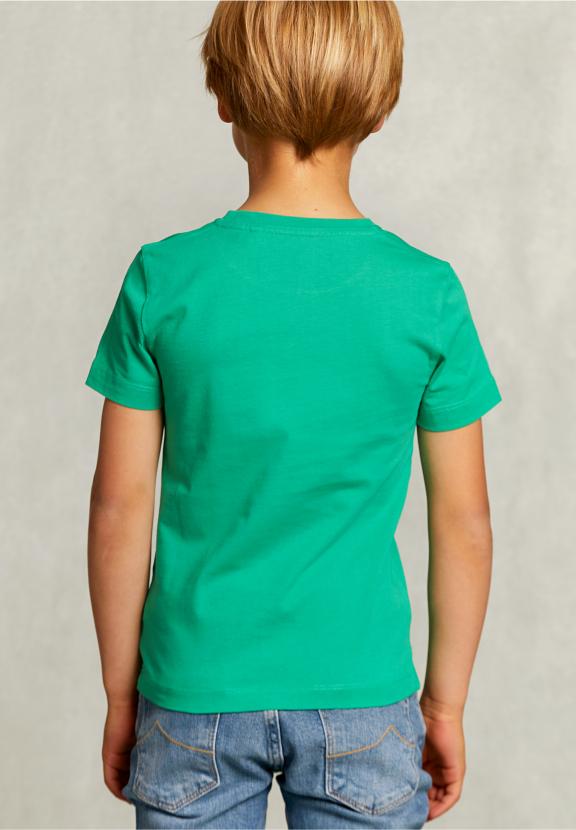 Normal Fit Basic T-Shirt In Papaya - Vert