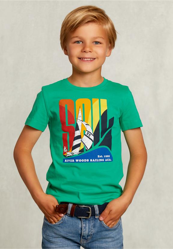 Normal Fit Basic T-Shirt In Papaya - Vert