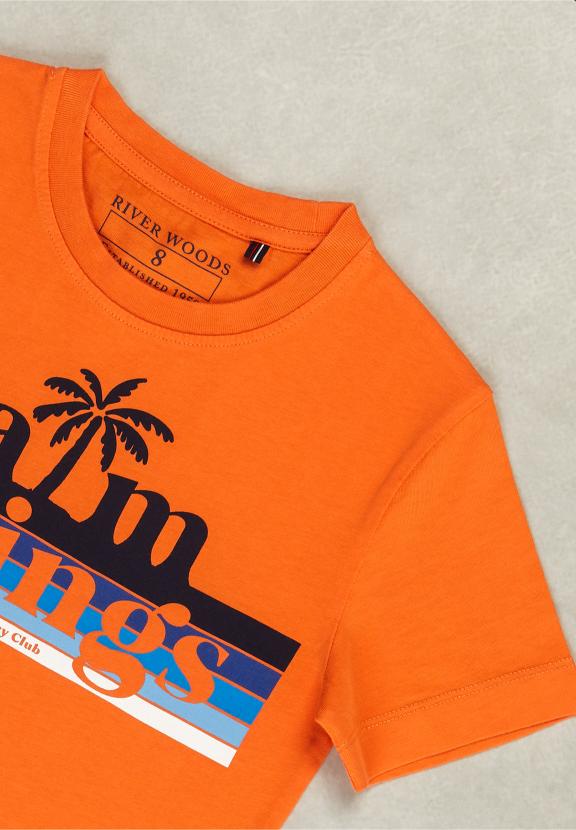 Normal Fit Basic T-Shirt In Life Jacket - Orange
