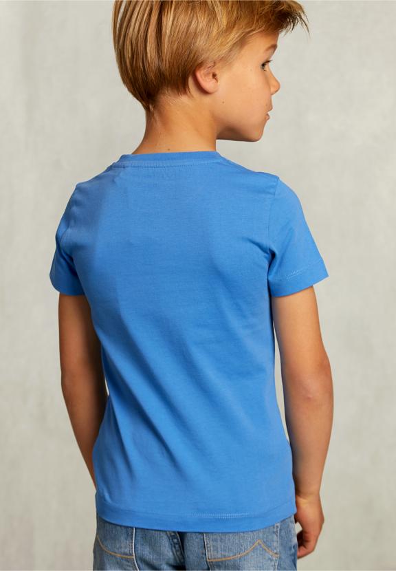 Normal Fit Basic T-Shirt In Ocean - Bleu