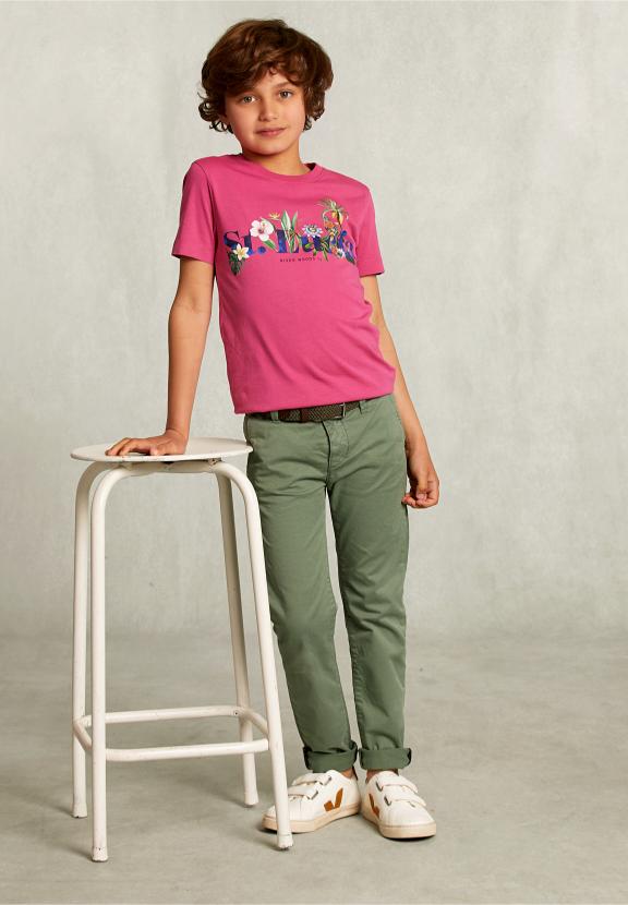 Normal Fit Basic T-Shirt In Amaranth - Rose