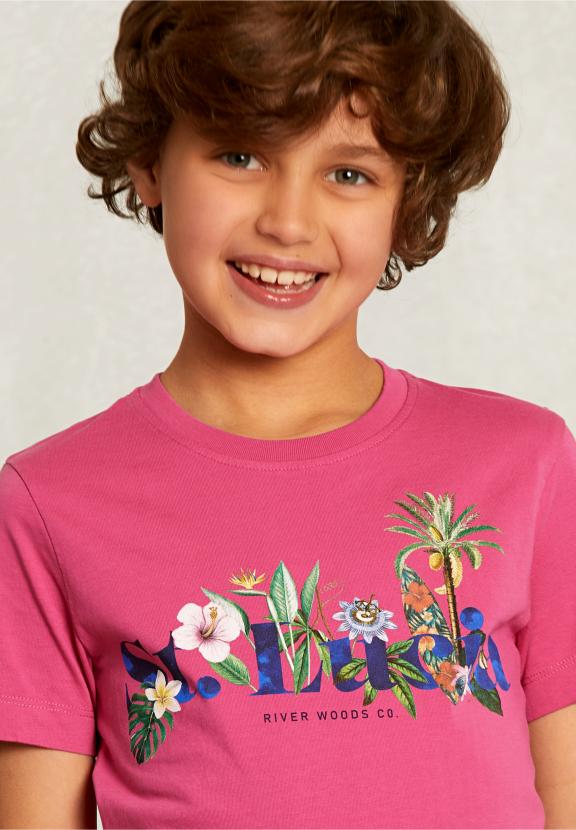 Normal Fit Basic T-Shirt In Amaranth - Rose