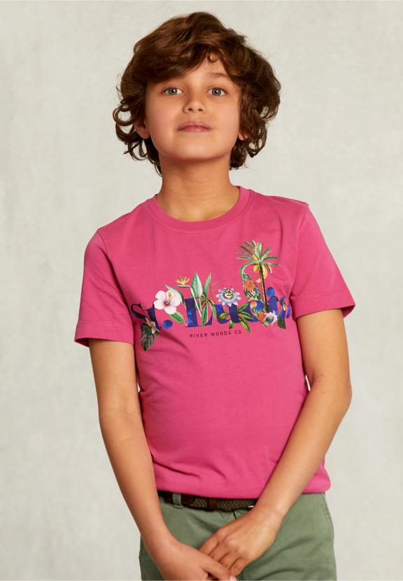 Normal Fit Basic T-Shirt In Amaranth - Rose
