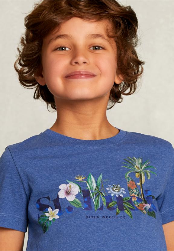 Normal Fit Basic T-Shirt Wallstreet Mel - Bleu