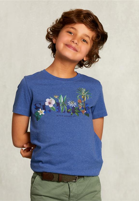 Normal Fit Basic T-Shirt Wallstreet Mel - Bleu