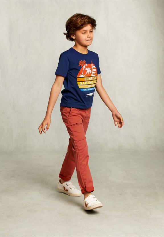 Normal Fit Basic T-Shirt Oxford Blue - Bleu