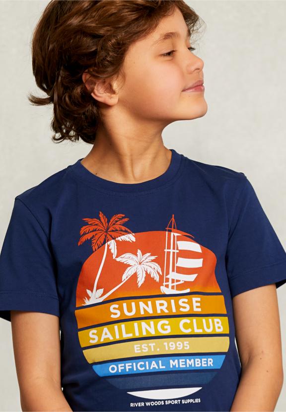 Normal Fit Basic T-Shirt Oxford Blue - Bleu