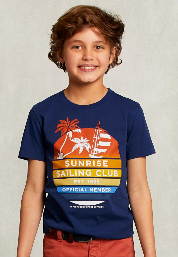 Normal Fit Basic T-Shirt Oxford Blue - Bleu