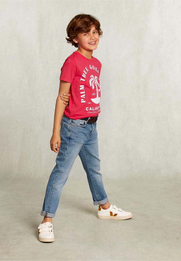 Normal Fit Basic T-Shirt In Flirt - Rose