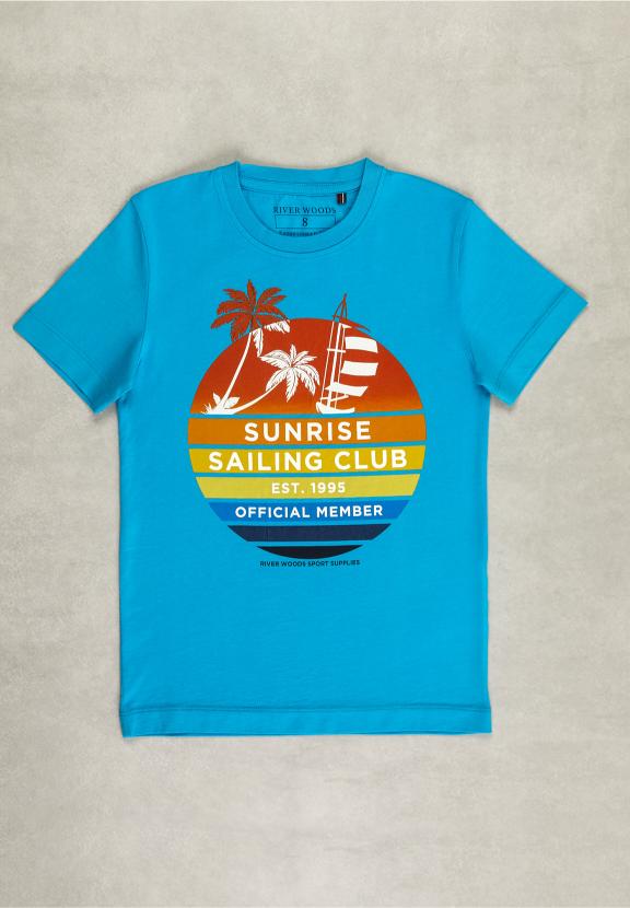 Normal Fit Basic T-Shirt In Aruba - Bleu