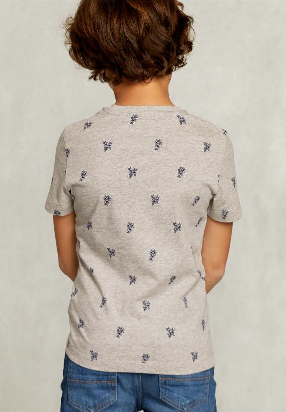 Custom Fit T-Shirt With Pocket Oyster Mix - Gris