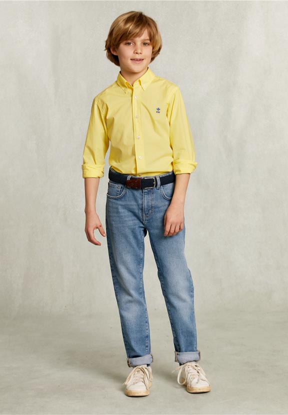 Custom Fit Poplin Shirt Banana - Jaune