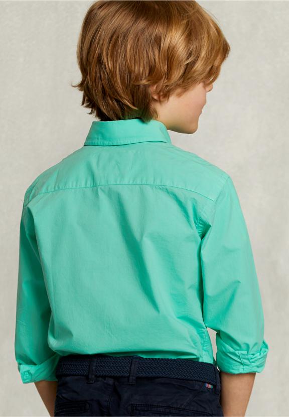 Custom Fit Poplin Shirt Ginfizz - Vert