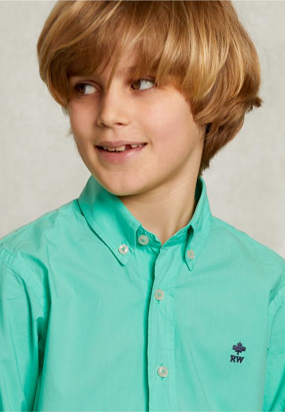 Custom Fit Poplin Shirt Ginfizz - Vert