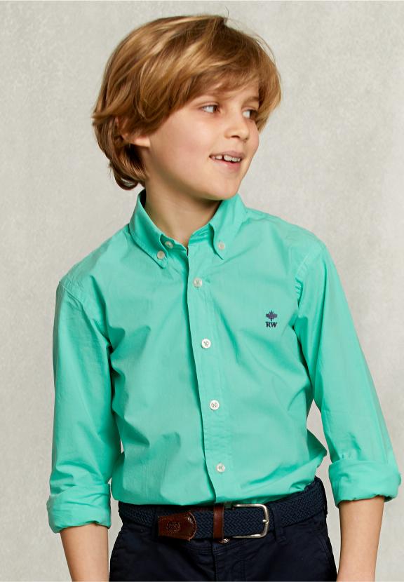 Custom Fit Poplin Shirt Ginfizz - Vert
