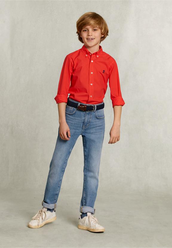 Custom Fit Poplin Shirt Pomegranate - Rose