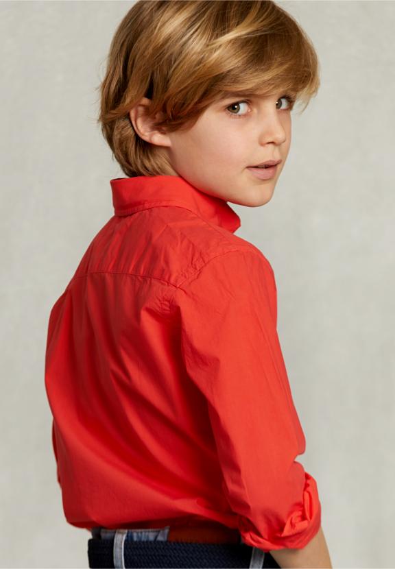 Custom Fit Poplin Shirt Pomegranate - Rose