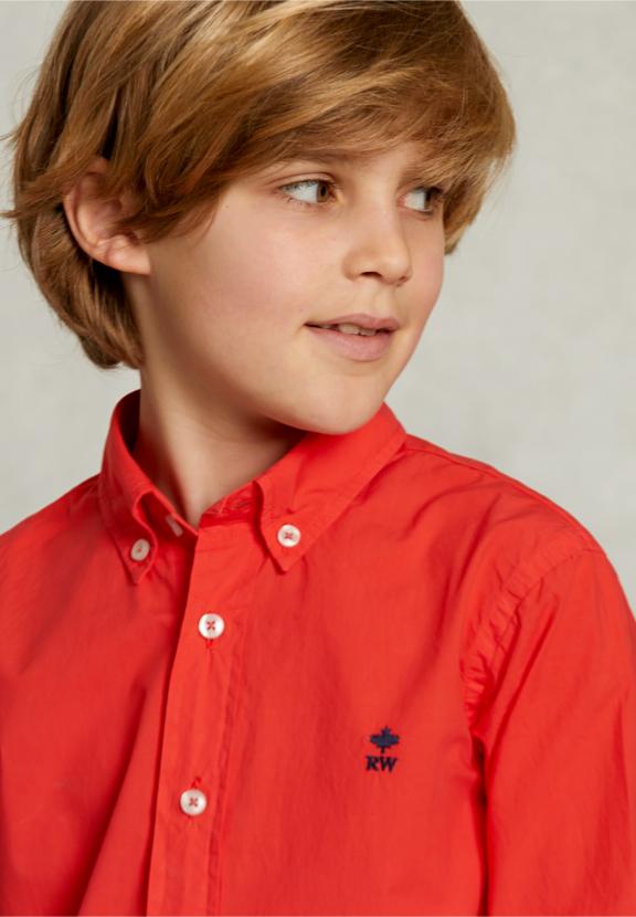 Custom Fit Poplin Shirt Pomegranate - Rose