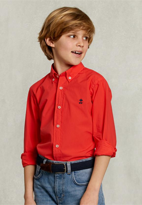 Custom Fit Poplin Shirt Pomegranate - Rose