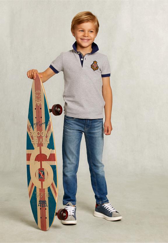 Custom Fit Polo In Dark Oyster Mix - Gris