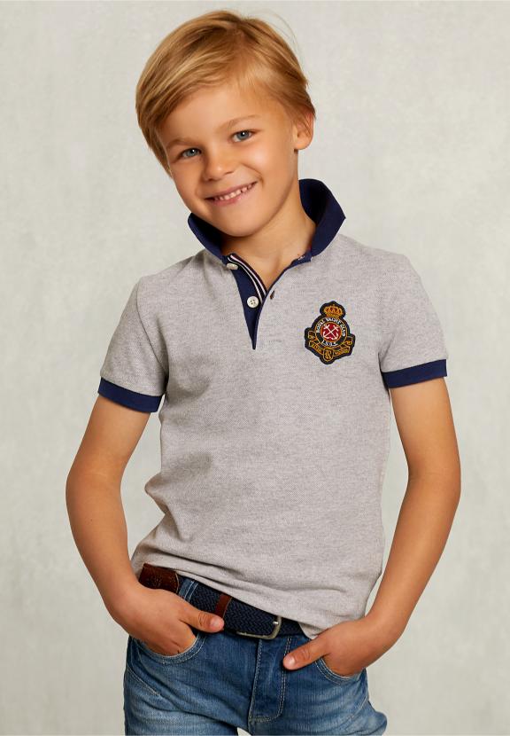 Custom Fit Polo In Dark Oyster Mix - Gris