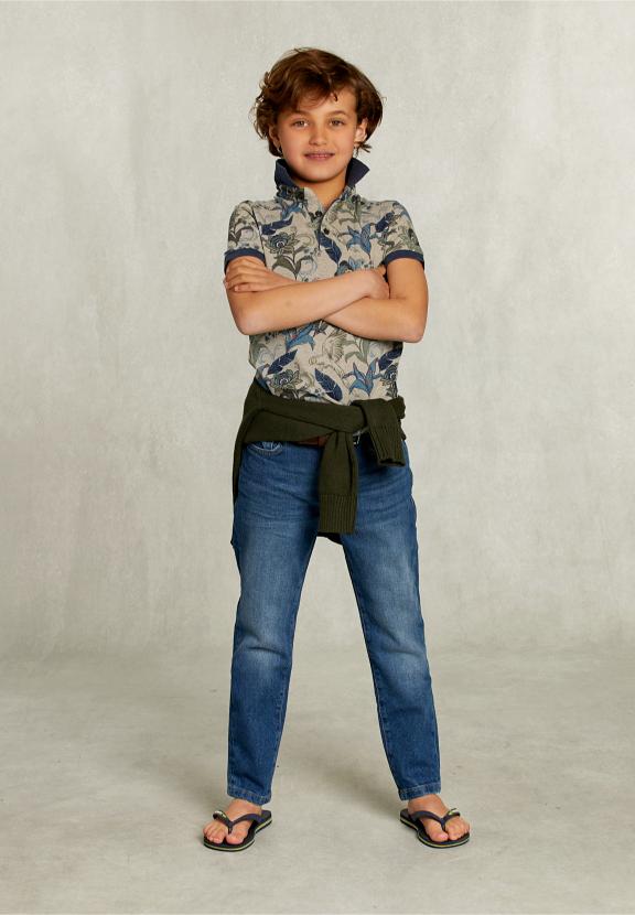 Custom Fit Floral Polo Equator Mix - Kaki